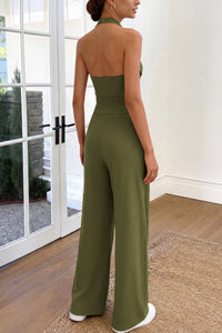 PRETTYGARDEN Women 2 Piece Lounge Sets Spring Fashion Halter Top Wide Leg Pants Summer Outfits Beach Vacation Clothes PRETTYGARDEN