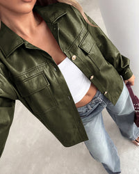 PRETTYGADEN Women's Faux Leather Jacket Fall Fashion Button Down Winter Coats Motorcycle Bomber Jackets Outerwear 2026