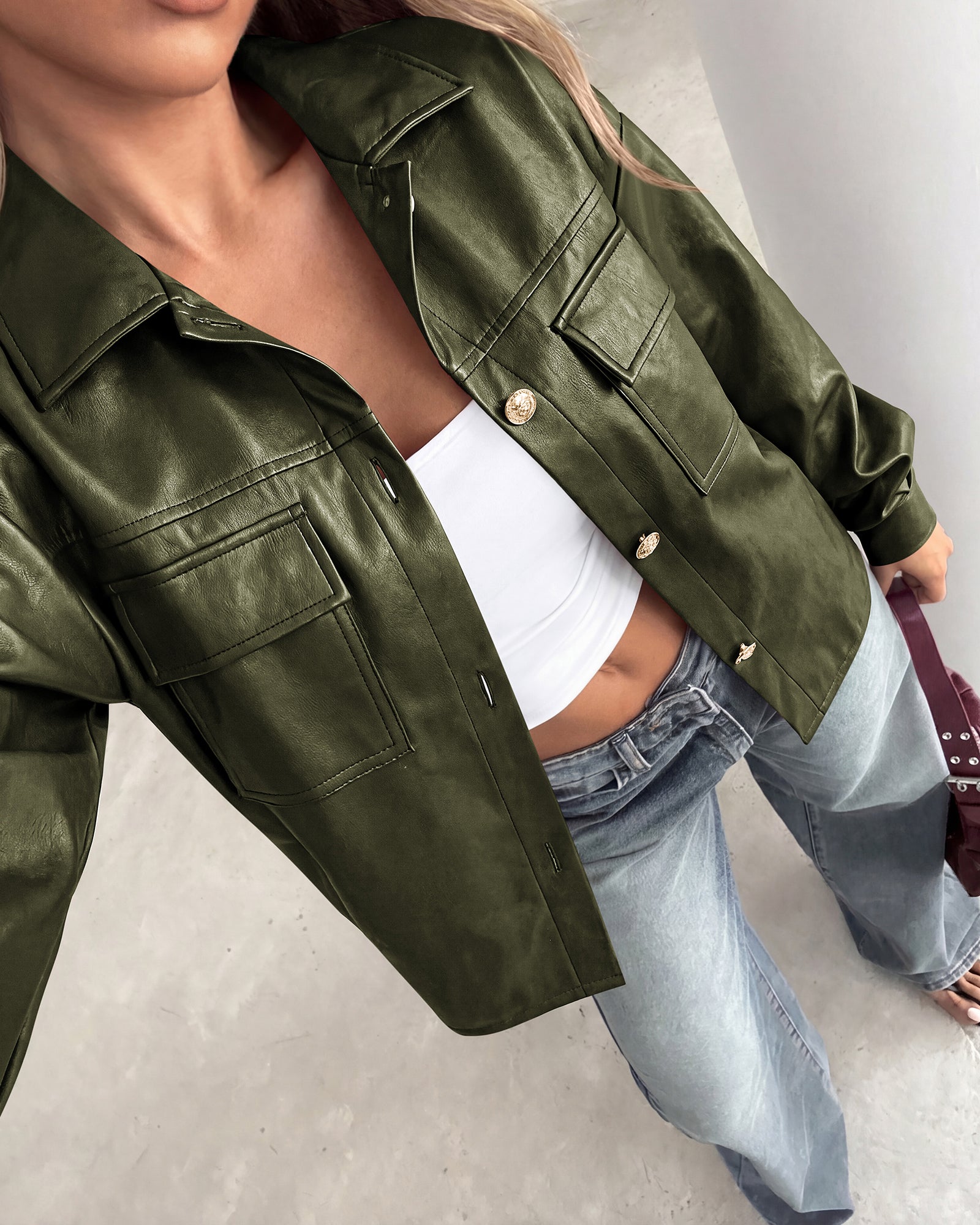 PRETTYGADEN Women's Faux Leather Jacket Fall Fashion Button Down Winter Coats Motorcycle Bomber Jackets Outerwear 2026