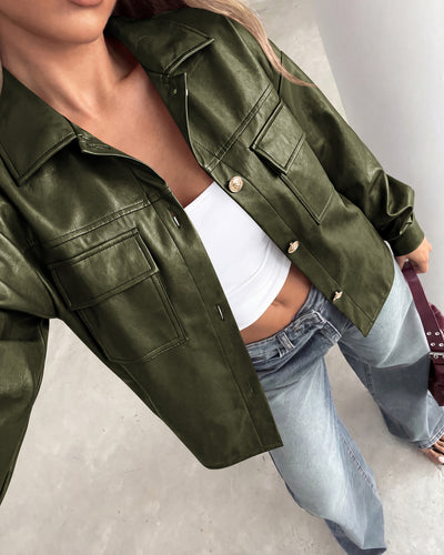 PRETTYGADEN Women's Faux Leather Jacket Fall Fashion Button Down Winter Coats Motorcycle Bomber Jackets Outerwear 2026
