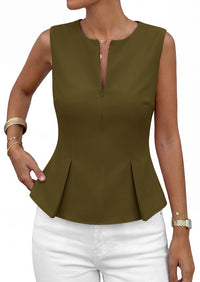 PRETTYGARDEN Women's 2026 Summer Vest Tops Business Casual Going Out Outfits Sleeveless Zip Up Dressy Tank Top Suit Waistcoat PRETTYGARDEN