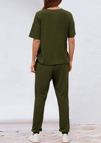 PRETTYGARDEN Women's Two Piece Lounge Sets Spring Summer Jogger Pants Vacation Outfits Travel Airplane Matching Clothes