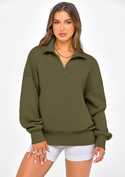PRETTYGARDEN Womens Half Zip Oversized Sweatshirts Fleece Hoodies Trendy Long Sleeve Pullover Tops Y2k Spring Outfits