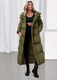 PRETTYGARDEN Women's Winter Long Puffer Coats Hooded Zip Up Casual Thickened Down Jackets Trendy Warm Clothes Outerwear