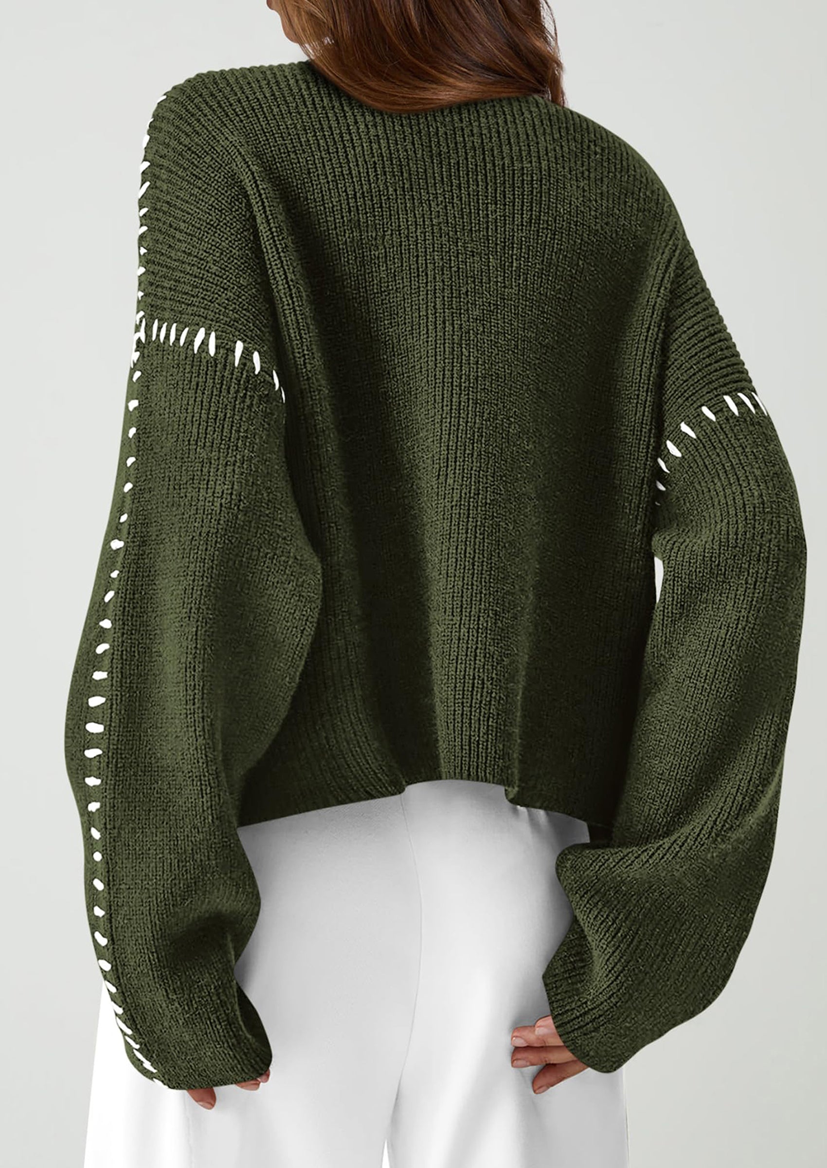 PRETTYGARDEN Women's Chunky Knit Sweaters Fall Long Sleeve Mock Neck Oversized Pullover Tops Winter Fashion Clothes