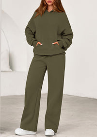 PRETTYGARDEN Women's 2 Piece Outfits Fall Sweatsuits Oversized Hoodies Wide Leg Sweatpants Tracksuits Lounge Matching Sets PRETTYGARDEN