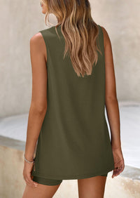 PRETTYGARDEN 2 Piece Sets for Women Summer Matching Lounge Shorts Set Resort Airport Travel Loungewear Outfits Clothing