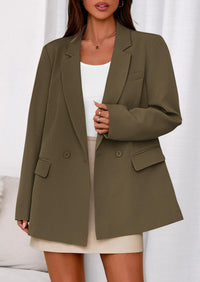 PRETTYGARDEN Fall Blazers for Women Business Casual Long Sleeve Lapel Pockets Dressy Suit Jackets Work Office Clothes PRETTYGARDEN