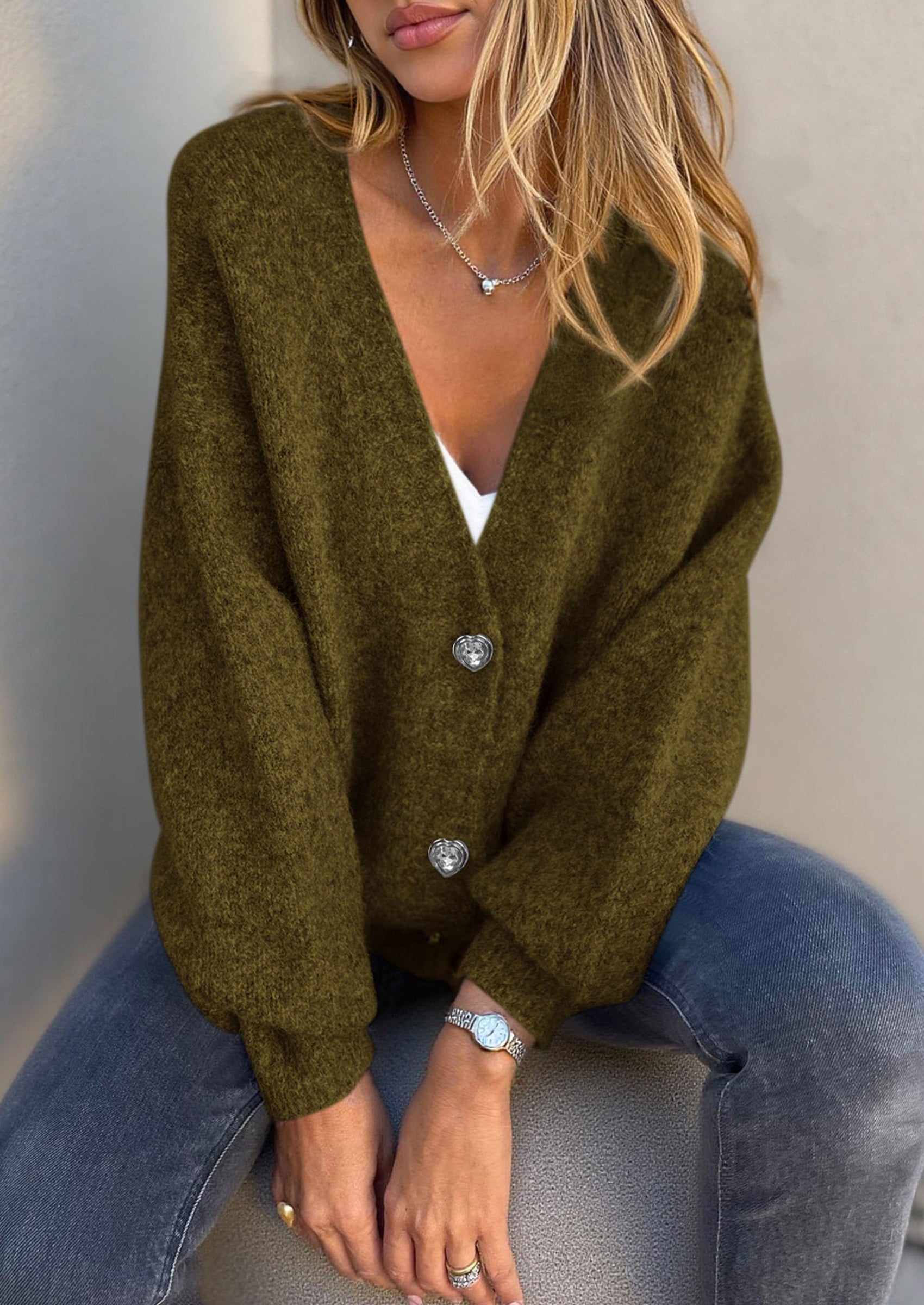 PRETTYGARDEN Cardigan Sweaters for Women Trendy Fall Long Sleeve Button Down Oversized Chunky Knit Sweater Outerwear