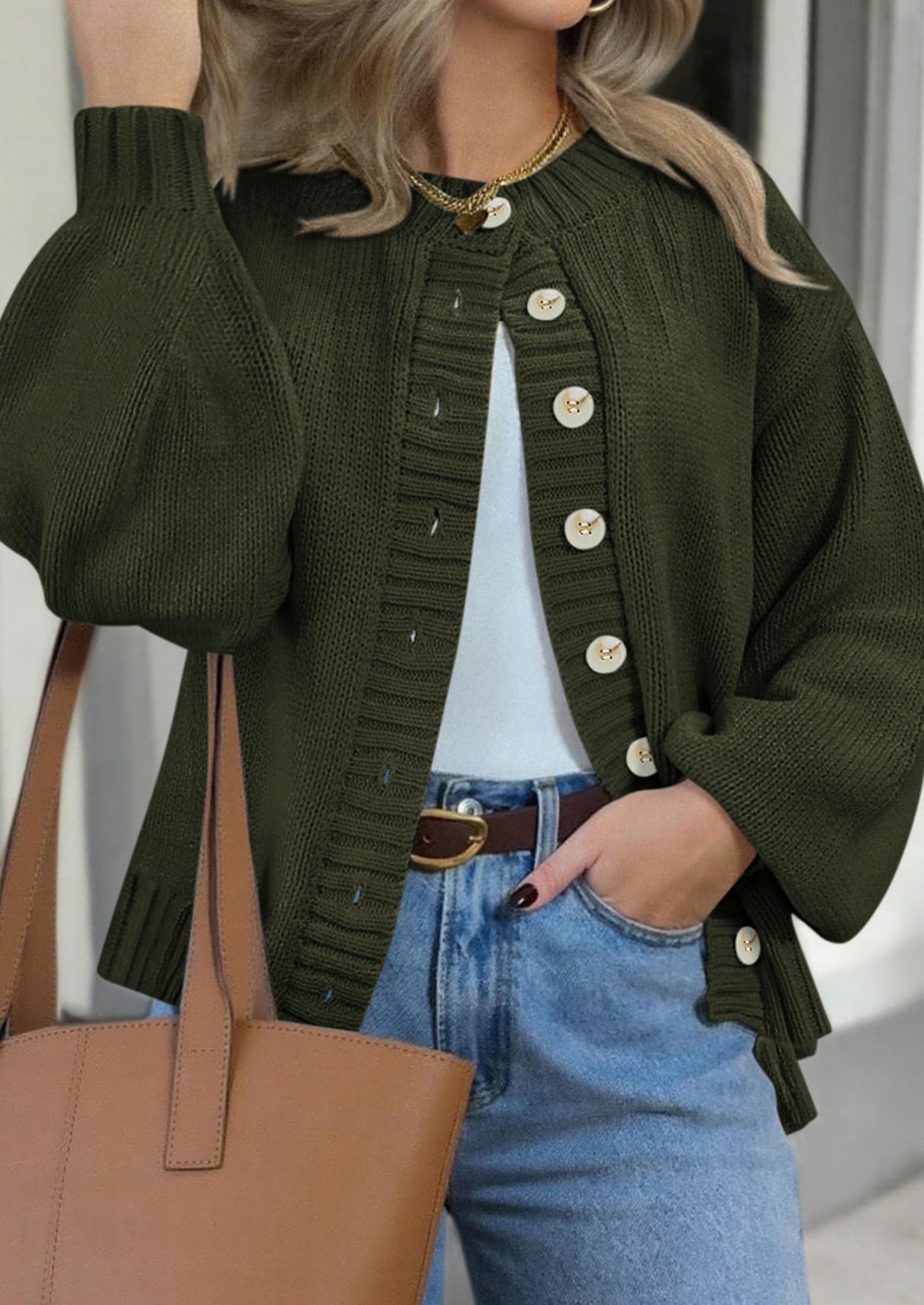 PRETTYGARDEN Women's Winter Cardigan Sweaters Trendy Chunky Knit Long Sleeve Button Up Casual Warm Fall Jackets Coats