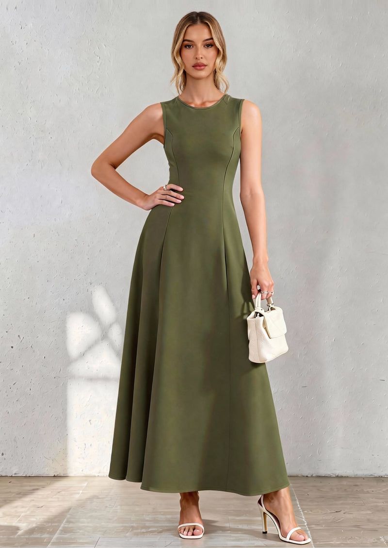 PRETTYGARDEN Women's Summer Tank Maxi Dress Spring Sleeveless Swing A Line Long Flowy Elegant Cocktail Dresses Pockets PRETTYGARDEN