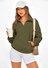 PRETTYGARDEN Womens Half Zip Oversized Sweatshirts Fleece Hoodies Trendy Long Sleeve Pullover Tops Y2k Spring Outfits