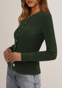 PRETTYGARDEN Womens Fall Cardigan Sweaters Lightweight Long Sleeve Button up Ribbed Knit Tops Winter Fashion Clothes