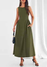 PRETTYGARDEN Summer Sleeveless Maxi Dresses for Women Elegant Classy A Line Tank Formal Midi Long Wedding Guest Dress PRETTYGARDEN