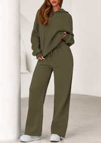 PRETTYGARDEN Women's 2 Piece Outfits Fall Sweatsuits Oversized Hoodies Wide Leg Sweatpants Tracksuits Lounge Matching Sets PRETTYGARDEN