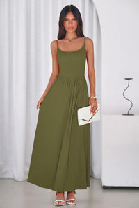 PRETTYGARDEN Womens Spaghetti Strap Maxi Dresses Sleeveless Summer Dress Long Casual Knit Flowy Beach Sundresses with Pockets PRETTYGARDEN