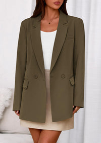 PRETTYGARDEN Fall Blazers for Women Business Casual Long Sleeve Lapel Pockets Dressy Suit Jackets Work Office Clothes PRETTYGARDEN