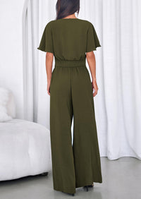 PRETTYGARDEN Women 2 Piece Summer Outfits Short Sleeve Strappy Top Wide Leg Pants Tracksuit Lounge Sets Beach Clothes PRETTYGARDEN