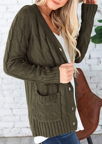 PRETTYGARDEN Women's Open Front Cardigan Sweaters Fall Fashion Button Down Cable Knit Chunky Winter Outerwear Coats