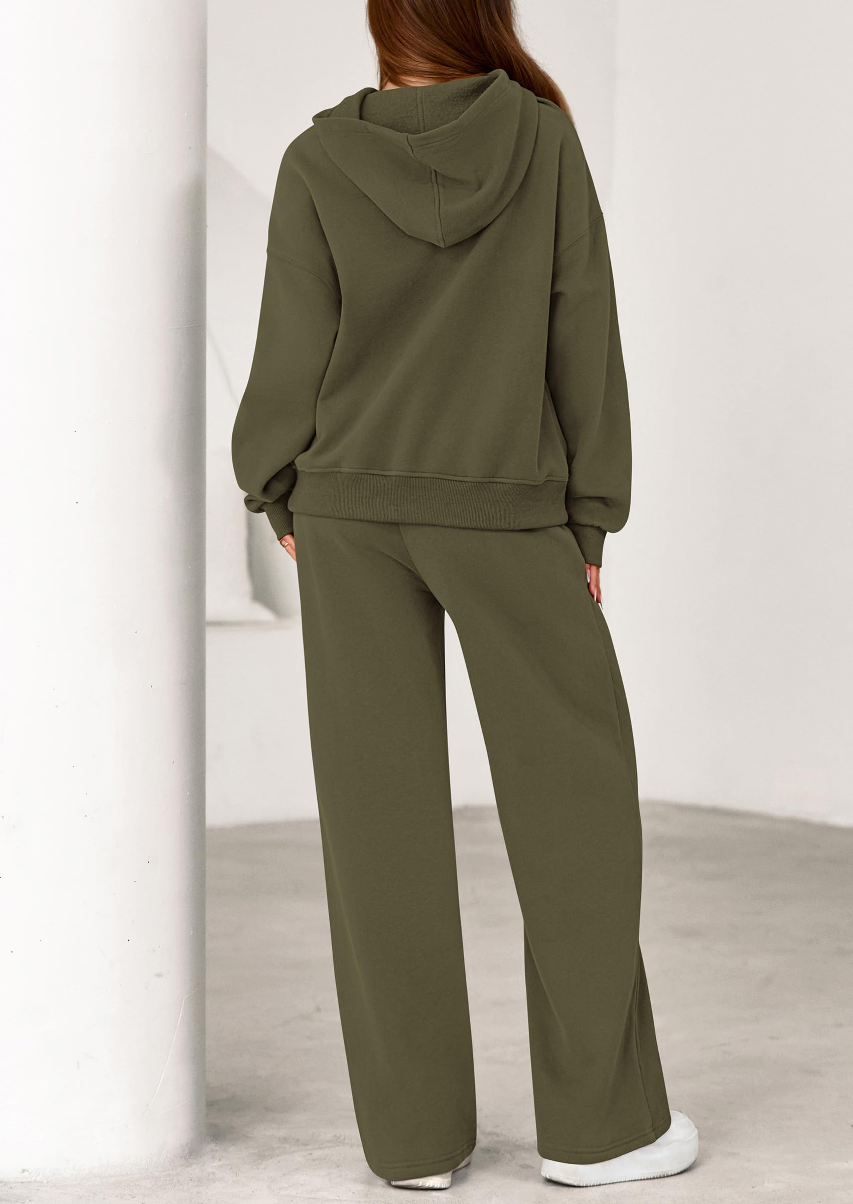 PRETTYGARDEN Women's 2 Piece Outfits Fall Sweatsuits Oversized Hoodies Wide Leg Sweatpants Tracksuits Lounge Matching Sets PRETTYGARDEN