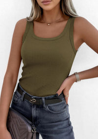 PRETTYGARDEN Womens Summer Tops Spring Cute Sleeveless Scoop Neck Workout Tank Top Casual Ribbed Knit Basic Cami Shirts PRETTYGARDEN