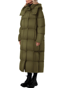 PRETTYGARDEN Women's Winter Long Puffer Coats Hooded Zip Up Casual Thickened Down Jackets Trendy Warm Clothes Outerwear