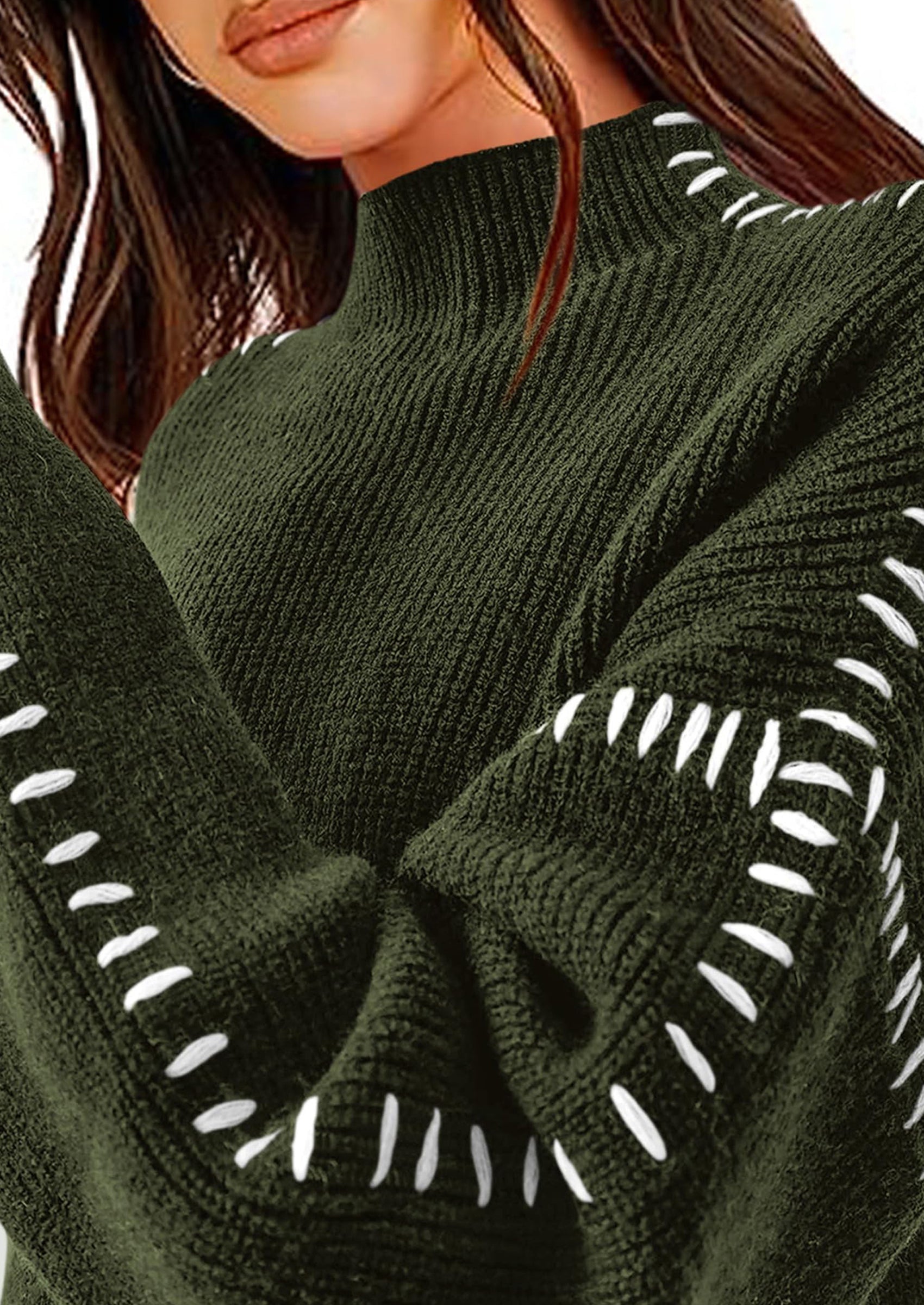 PRETTYGARDEN Women's Chunky Knit Sweaters Fall Long Sleeve Mock Neck Oversized Pullover Tops Winter Fashion Clothes