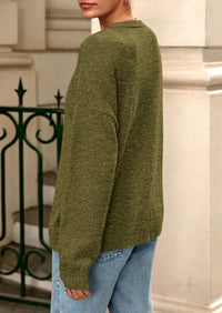 PRETTYGARDEN Fall Long Sleeve Cardigans for Women Trendy Open Front Winter Button Down Crewneck Soft Knit Sweater Jacket