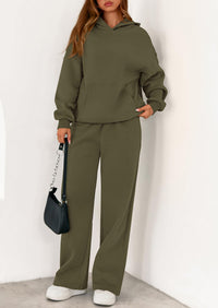 PRETTYGARDEN Women's 2 Piece Outfits Fall Sweatsuits Oversized Hoodies Wide Leg Sweatpants Tracksuits Lounge Matching Sets PRETTYGARDEN