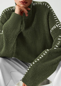 PRETTYGARDEN Women's Chunky Knit Sweaters Fall Long Sleeve Mock Neck Oversized Pullover Tops Winter Fashion Clothes