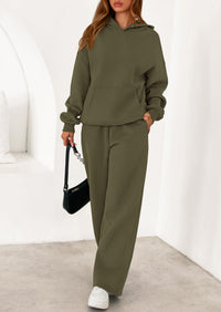 PRETTYGARDEN Women's 2 Piece Outfits Fall Sweatsuits Oversized Hoodies Wide Leg Sweatpants Tracksuits Lounge Matching Sets PRETTYGARDEN