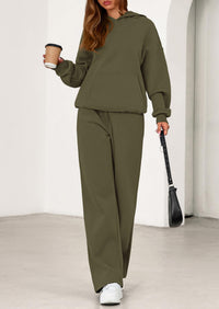 PRETTYGARDEN Women's 2 Piece Outfits Fall Sweatsuits Oversized Hoodies Wide Leg Sweatpants Tracksuits Lounge Matching Sets PRETTYGARDEN