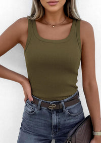 PRETTYGARDEN Womens Summer Tops Spring Cute Sleeveless Scoop Neck Workout Tank Top Casual Ribbed Knit Basic Cami Shirts PRETTYGARDEN