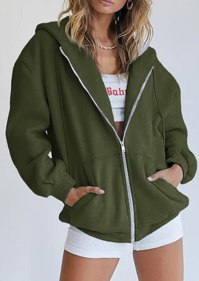 PRETTYGARDEN Women's Zip Up Y2K Hoodies Casual Long Sleeve Sweatshirts Fall Spring Track Jackets with Pockets