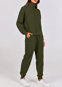 PRETTYGARDEN Women's Fall 2 Piece Lounge Sets Zip Up Sweatshirt Jogger Pants Sweat Track Suits Travel Outfit Winter Clothing