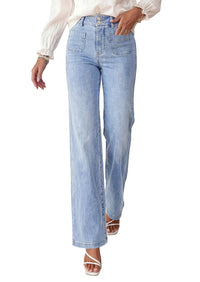 PRETTYGARDEN Womens Wide Leg Jeans High Waisted Stretchy|High Rise Bootcut Jeans with Front Patch Pockets, Loose Fit Daily Wear Denim, Trendy Work Pants, Business Casual Outfits