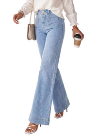 PRETTYGARDEN Womens Wide Leg Jeans High Waisted Stretchy|High Rise Bootcut Jeans with Front Patch Pockets, Loose Fit Daily Wear Denim, Trendy Work Pants, Business Casual Outfits