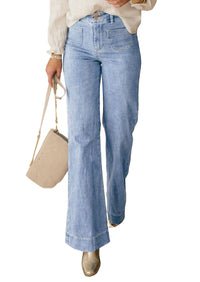 PRETTYGARDEN Womens Wide Leg Jeans High Waisted Stretchy|High Rise Bootcut Jeans with Front Patch Pockets, Loose Fit Daily Wear Denim, Trendy Work Pants, Business Casual Outfits