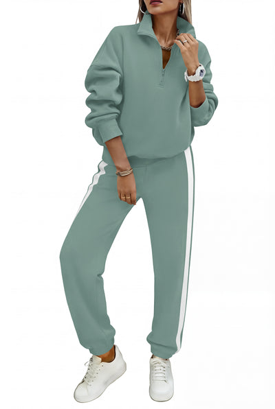 PRETTYGARDEN Womens Sweatsuits 2 Piece Outfits Fall Half Zip Sweatshirts Jogger Tracksuit Set Lounge Travel Matching Clothes