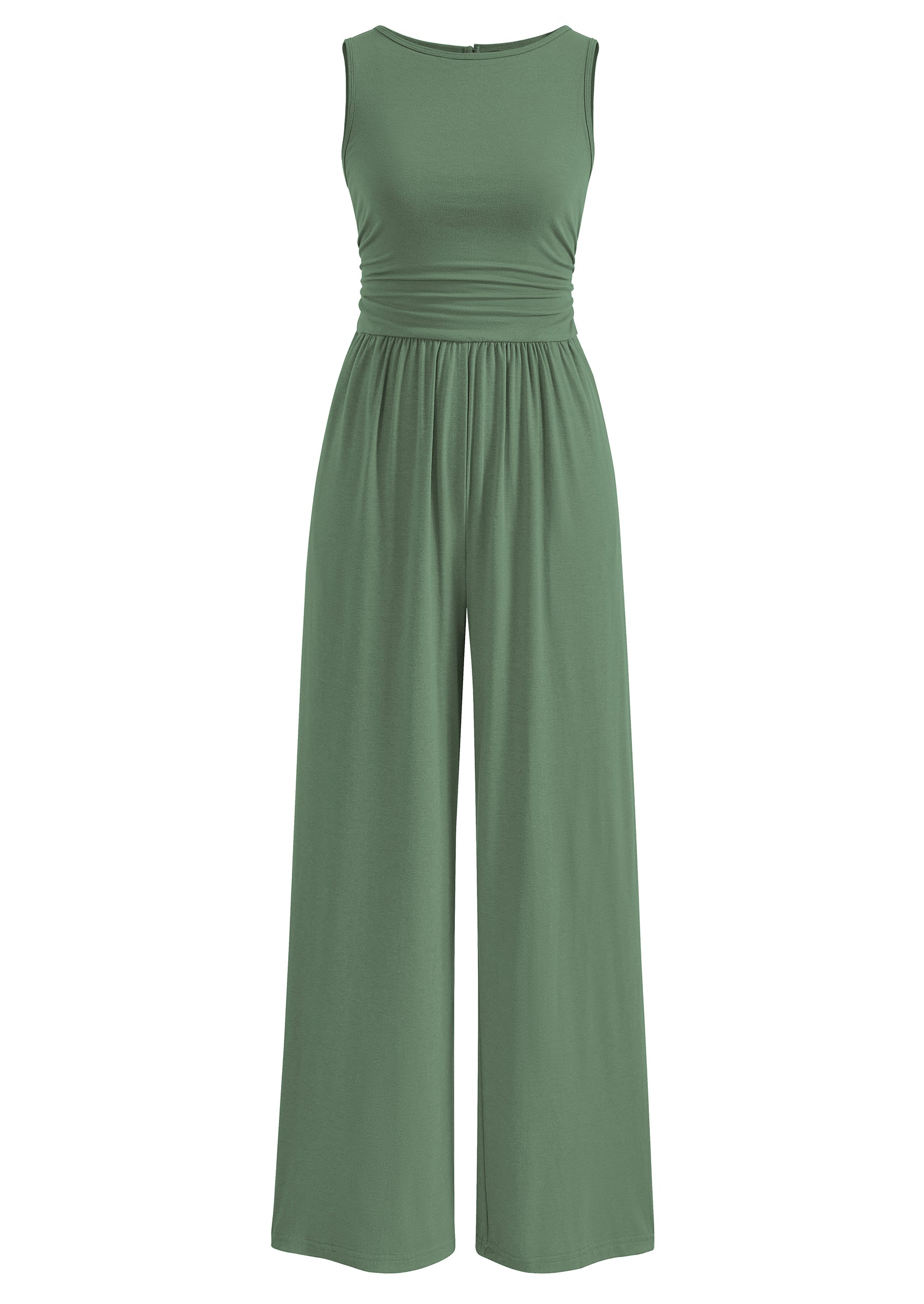 PRETTYGARDEN One Piece Jumpsuits for Women Dressy Casual Sleeveless Crewneck Wide Leg Rompers Jumpers Vacation Summer Outfits
