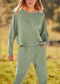 PRETTYGARDEN Women's Fall 2 Piece Lounge Set Long Sleeve Tops Ribbed Pants Spring Matching Sweatsuit Travel Outfits Clothes