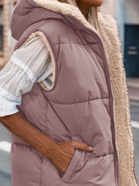 PRETTYGARDEN Womens Fall Reversible Vests Sleeveless Fleece Jacket Zip Up Hoodie Pockets Long Warm Winter Coat Outerwear