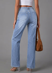 PRETTYGARDEN High Waisted Wide Leg Jeans for Women 2026 Trendy Baggy Straight Leg Stretchy Summer Denim Pants with Pockets