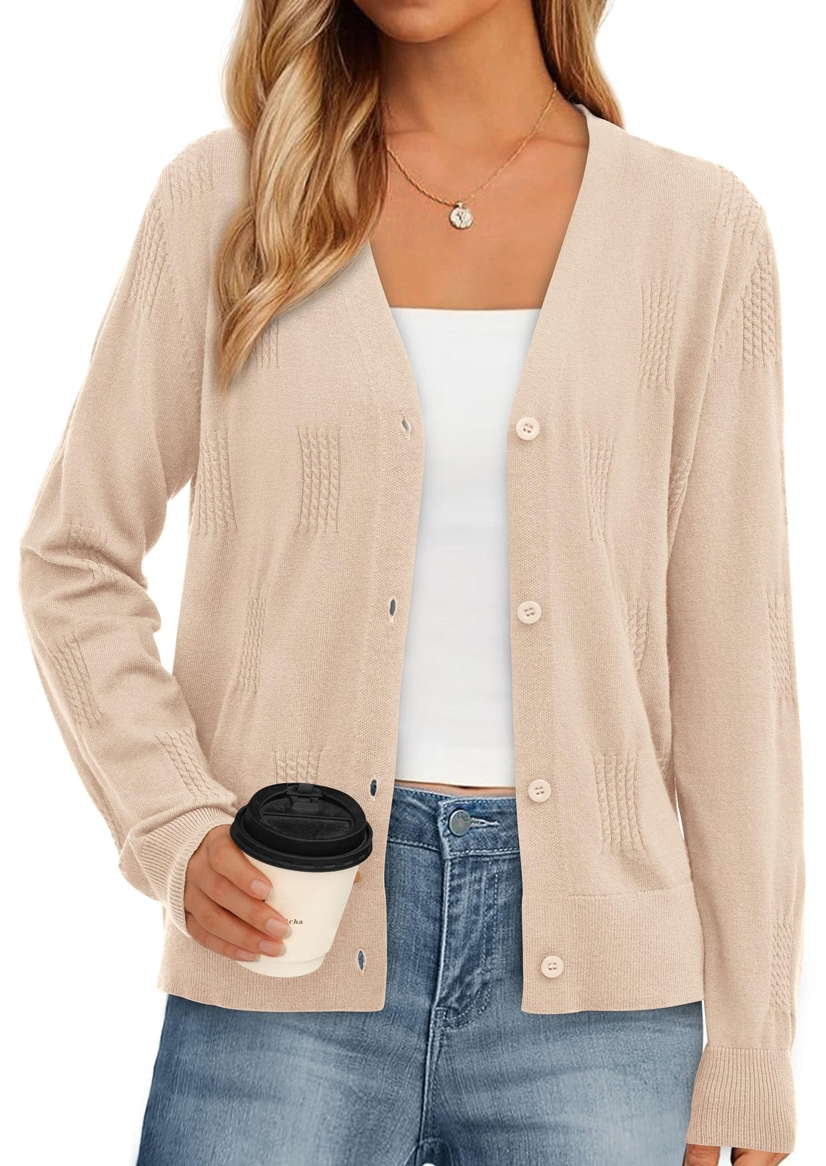 PRETTYGARDEN Women's Soft Winter Cardigan Sweaters Lightweight Knit Button Up Shrug Fall Sweater Tops PRETTYGARDEN