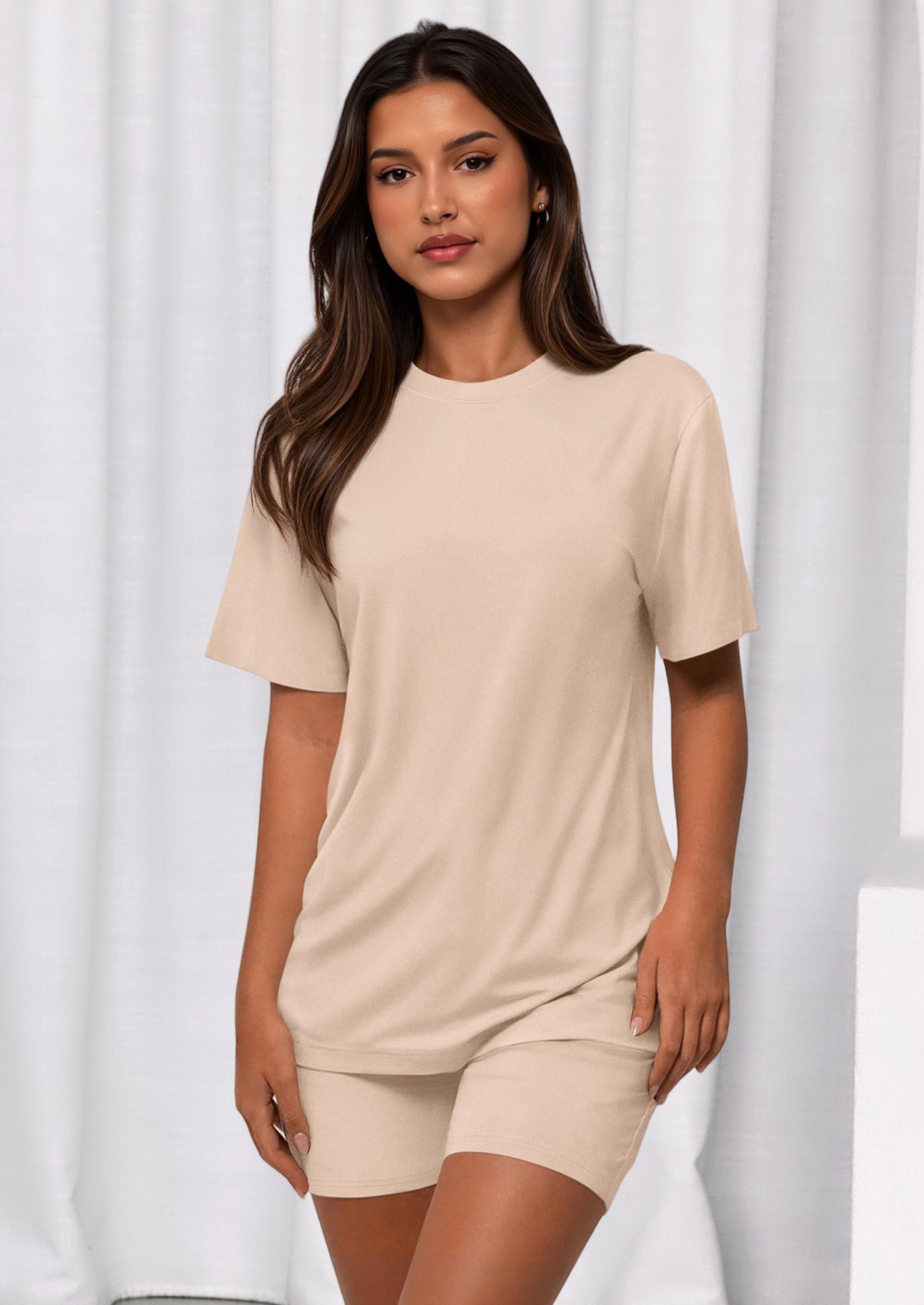 PRETTYGARDEN Women's Two Piece Matching Lounge Sets Summer Casual Tops Short Sleeve Shirts Shorts Travel Airport Outfits PRETTYGARDEN