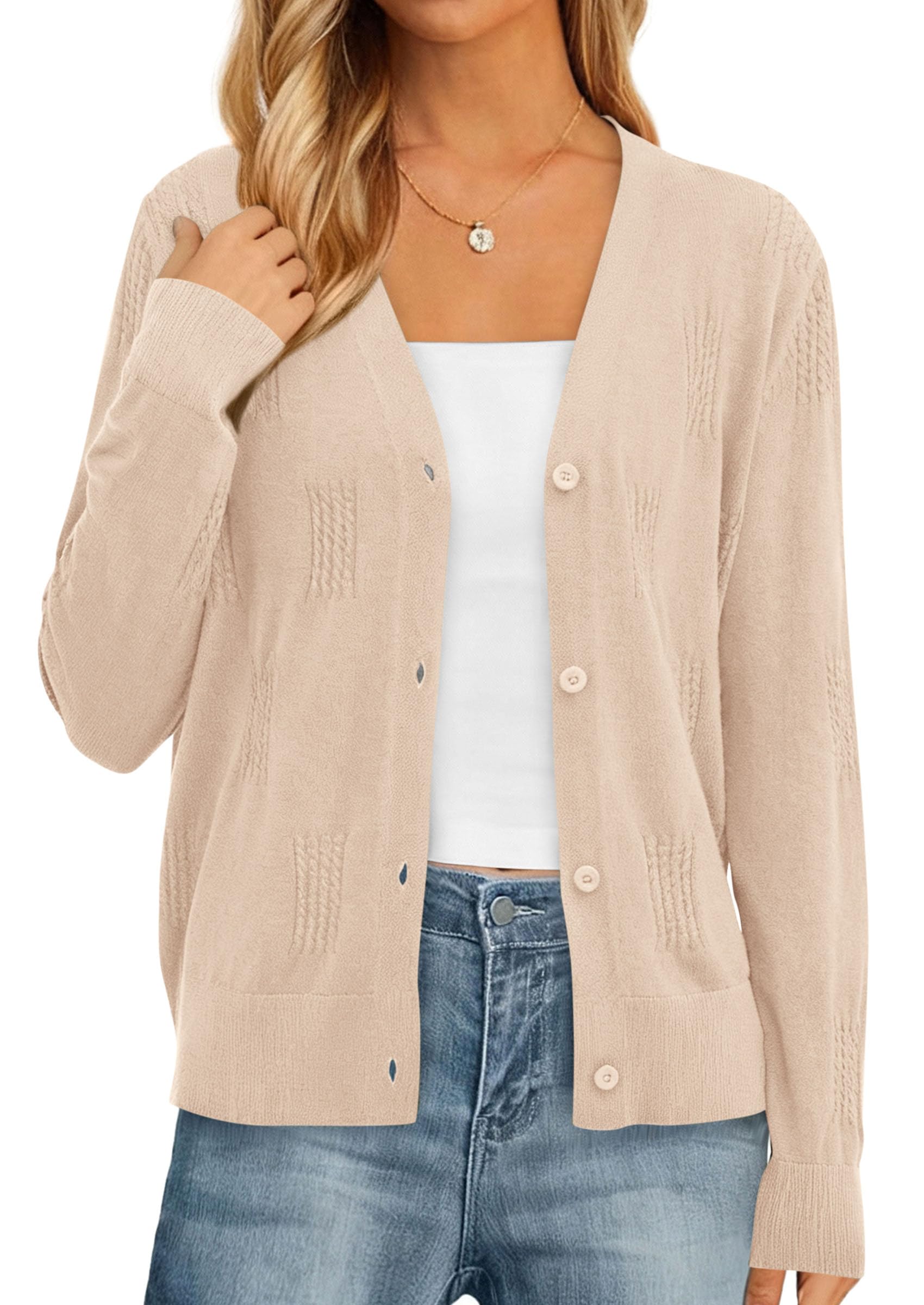 PRETTYGARDEN Women's Soft Winter Cardigan Sweaters Lightweight Knit Button Up Shrug Fall Sweater Tops PRETTYGARDEN