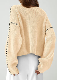 PRETTYGARDEN Women's Chunky Knit Sweaters Fall Long Sleeve Mock Neck Oversized Pullover Tops Winter Fashion Clothes