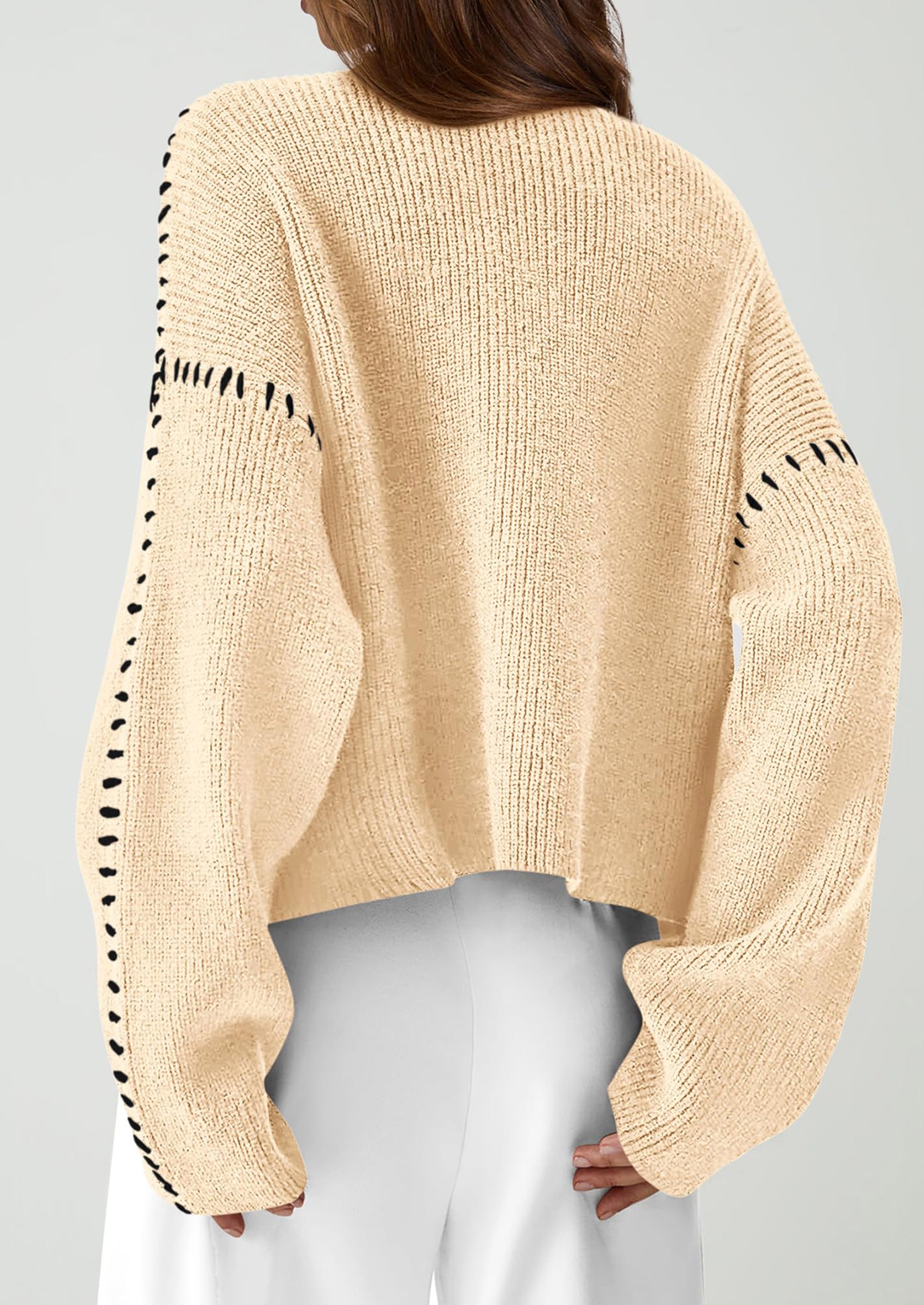 PRETTYGARDEN Women's Chunky Knit Sweaters Fall Long Sleeve Mock Neck Oversized Pullover Tops Winter Fashion Clothes