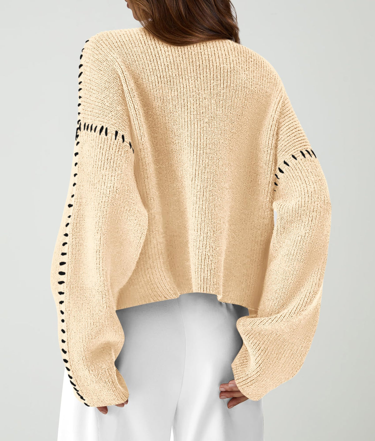 Women's Chunky Knit Fall Sweaters Casual Long Sleeve Mock Neck Oversized Loose Pullover Sweater Tops