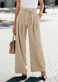 PRETTYGARDEN Women Wide Leg Pants Business Casual Elastic Waist Work Trousers Dressy Pants with Pockets PRETTYGARDEN